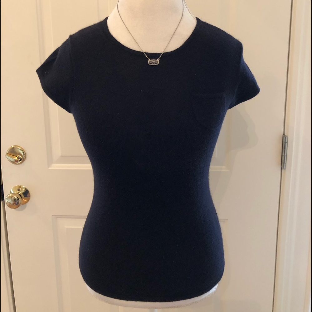 Black Express cashmere cap sleeve sweater